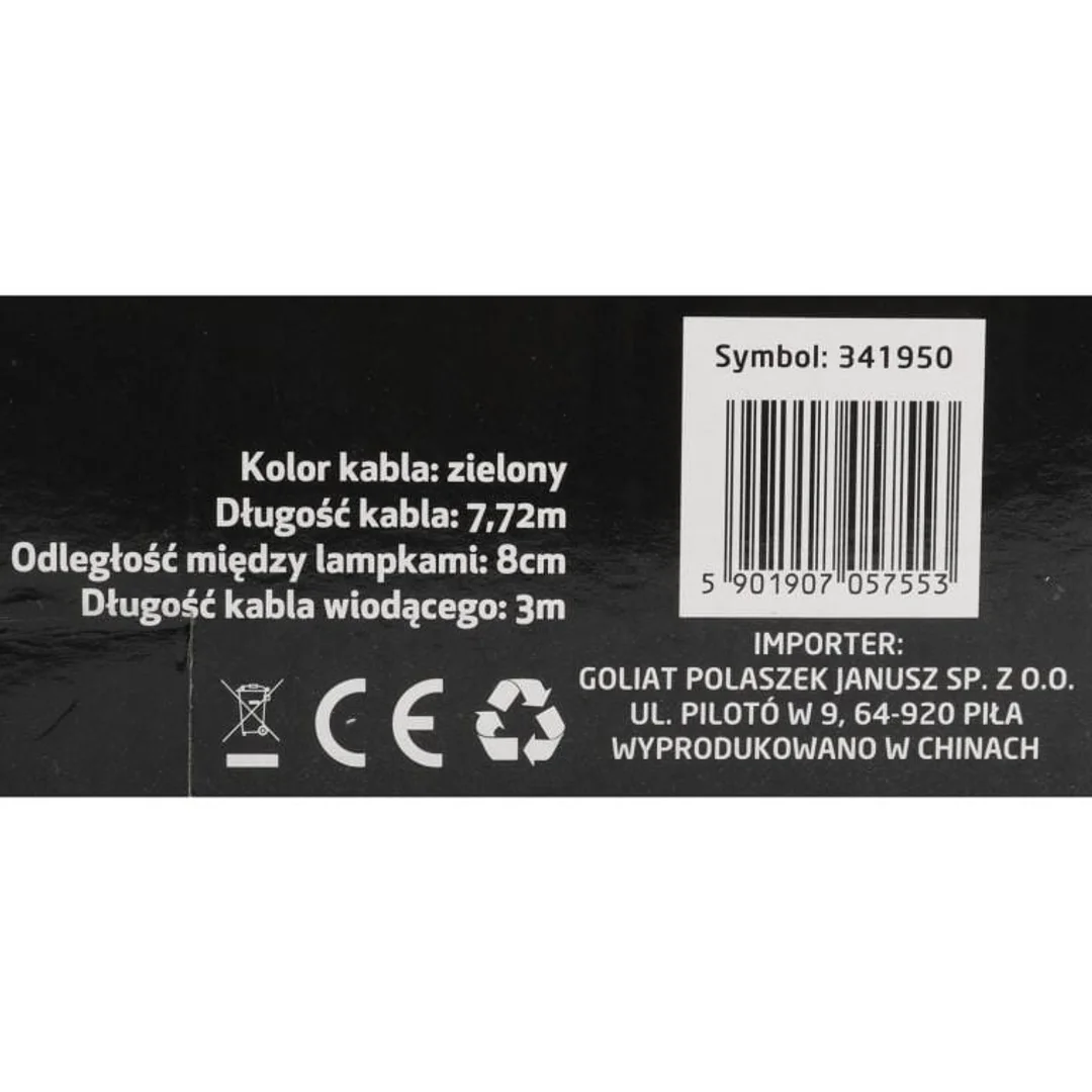 Lampki Choinkowe na Energii Słonecznej 60 LED, Kolor Ciepły Biały — zdjęcie 3