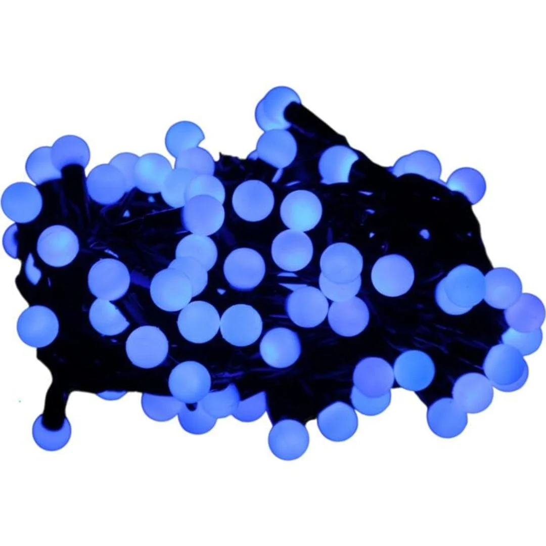 Lampki choinkowe na sznurze 100 LED PEREŁKI NIEBIESKIE — zdjęcie 6