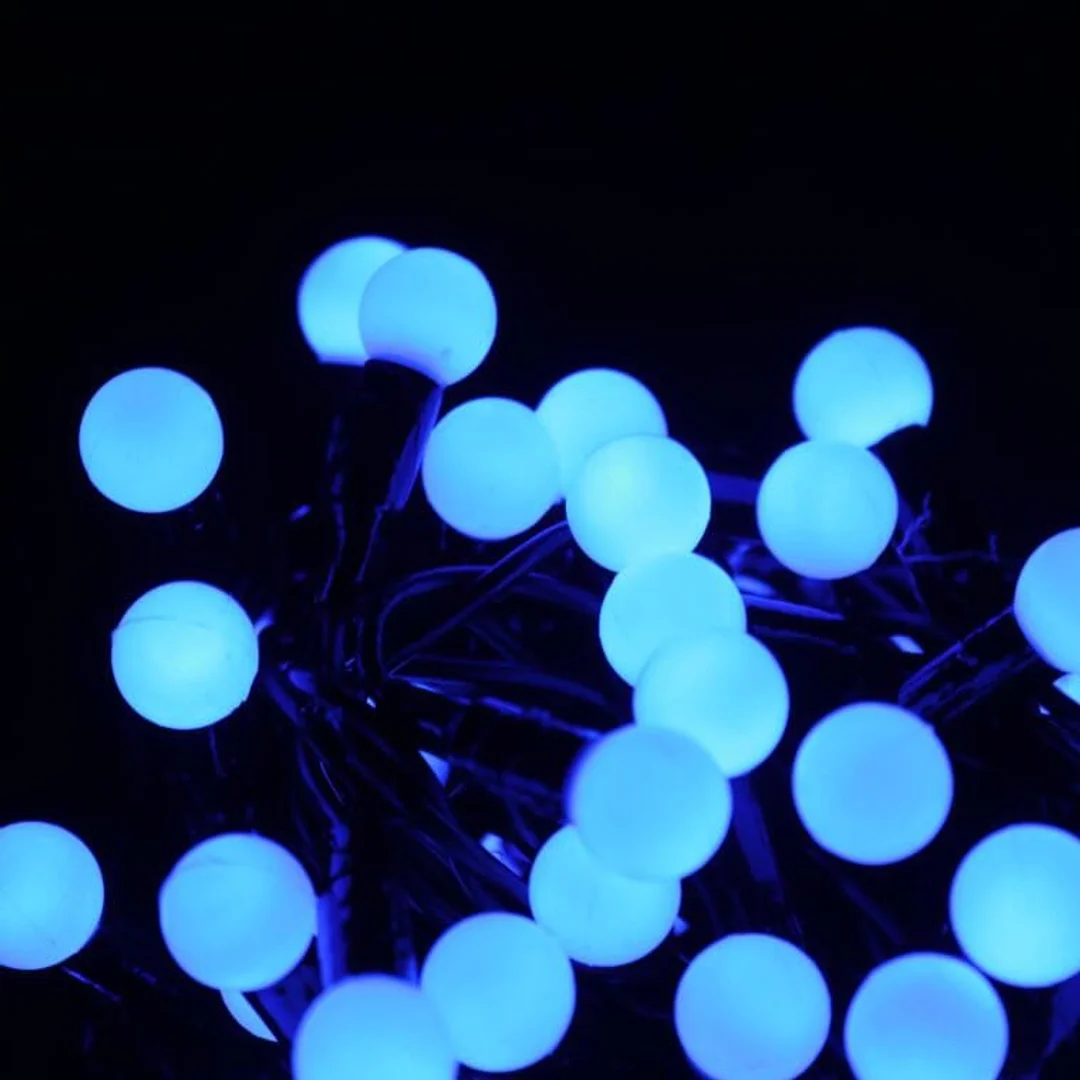 Lampki choinkowe na sznurze 100 LED PEREŁKI NIEBIESKIE — zdjęcie 8