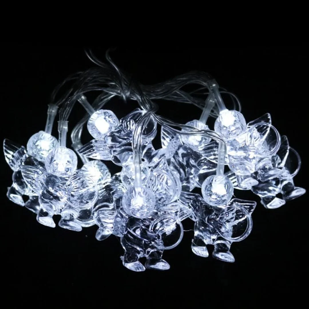 Lampki choinkowe na sznurze AKRYLOWE ANIOŁKI 10 led na baterie — zdjęcie 6