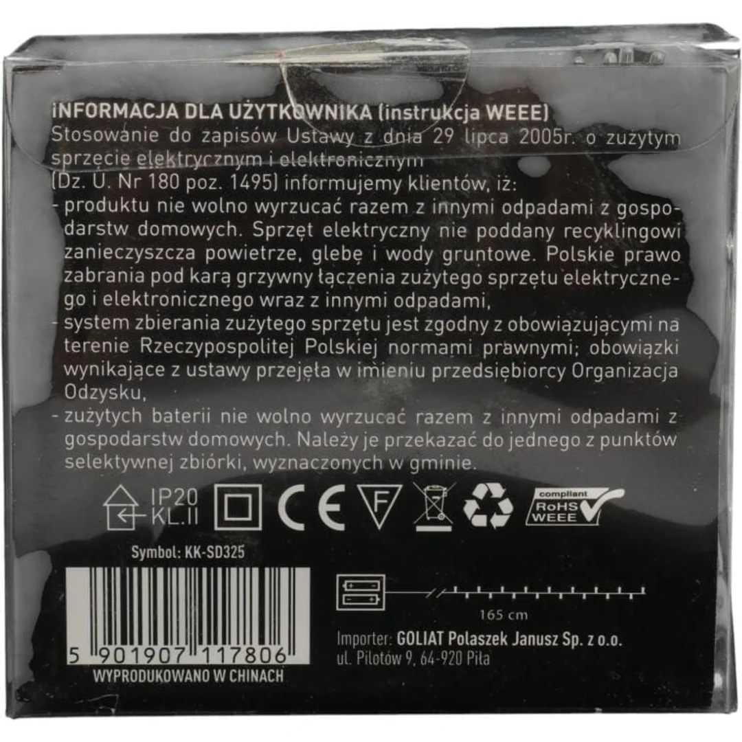 Lampki choinkowe na sznurze AKRYLOWE RENIFERY 10 led na baterie 10 cm — zdjęcie 4