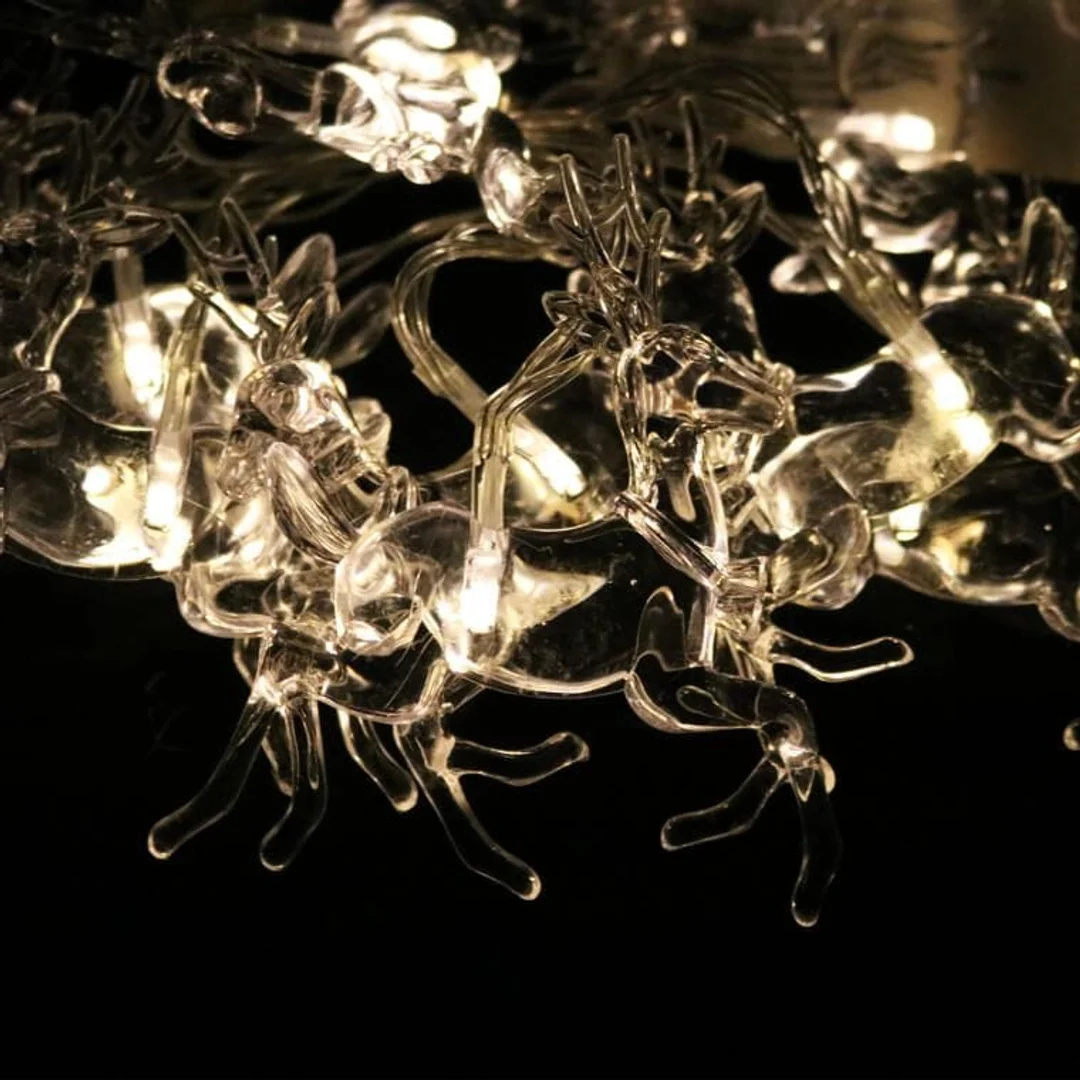 Lampki choinkowe na sznurze AKRYLOWE RENIFERY 10 led na baterie 10 cm — zdjęcie 9