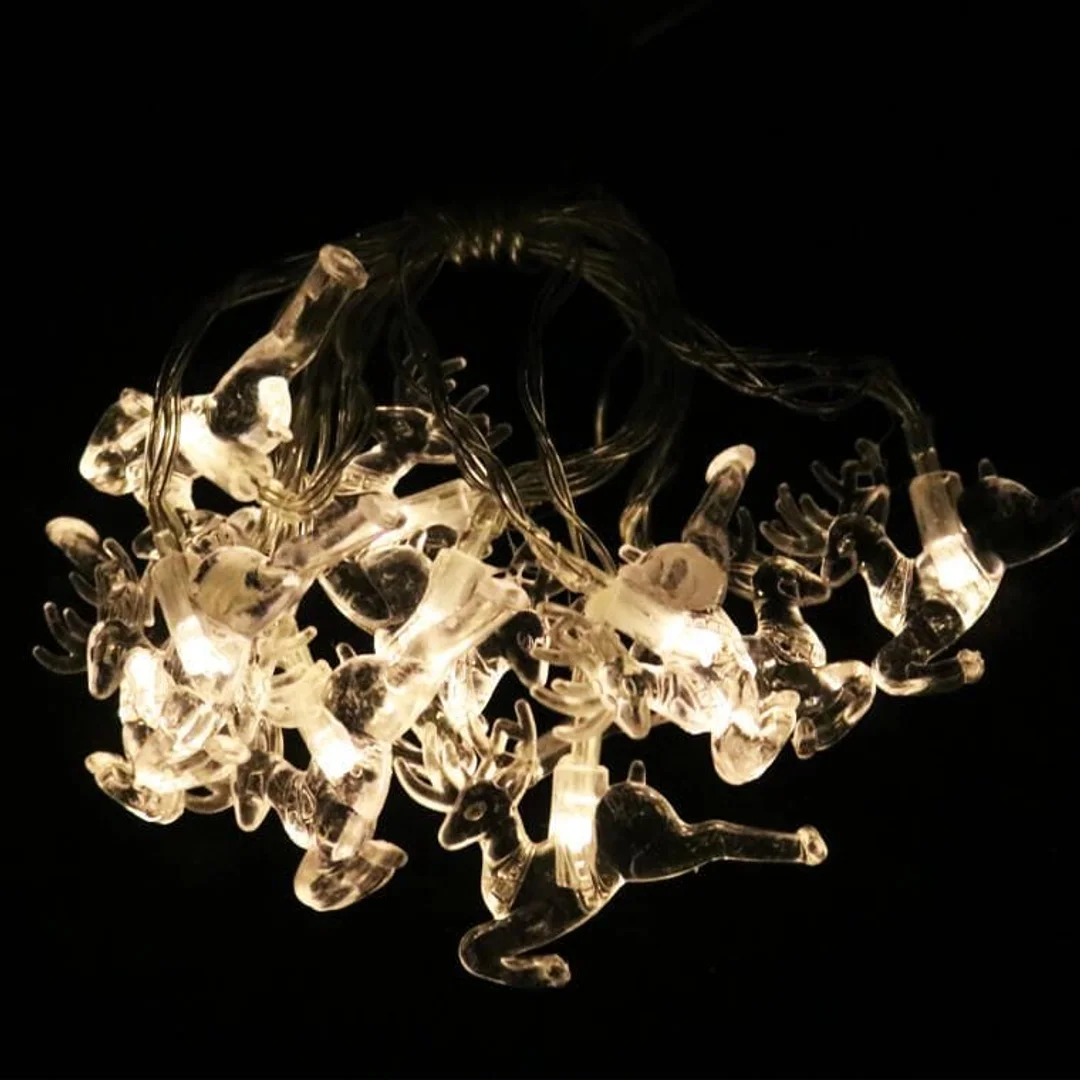 Lampki choinkowe na sznurze AKRYLOWE RENIFERY 10 led na baterie — zdjęcie 8