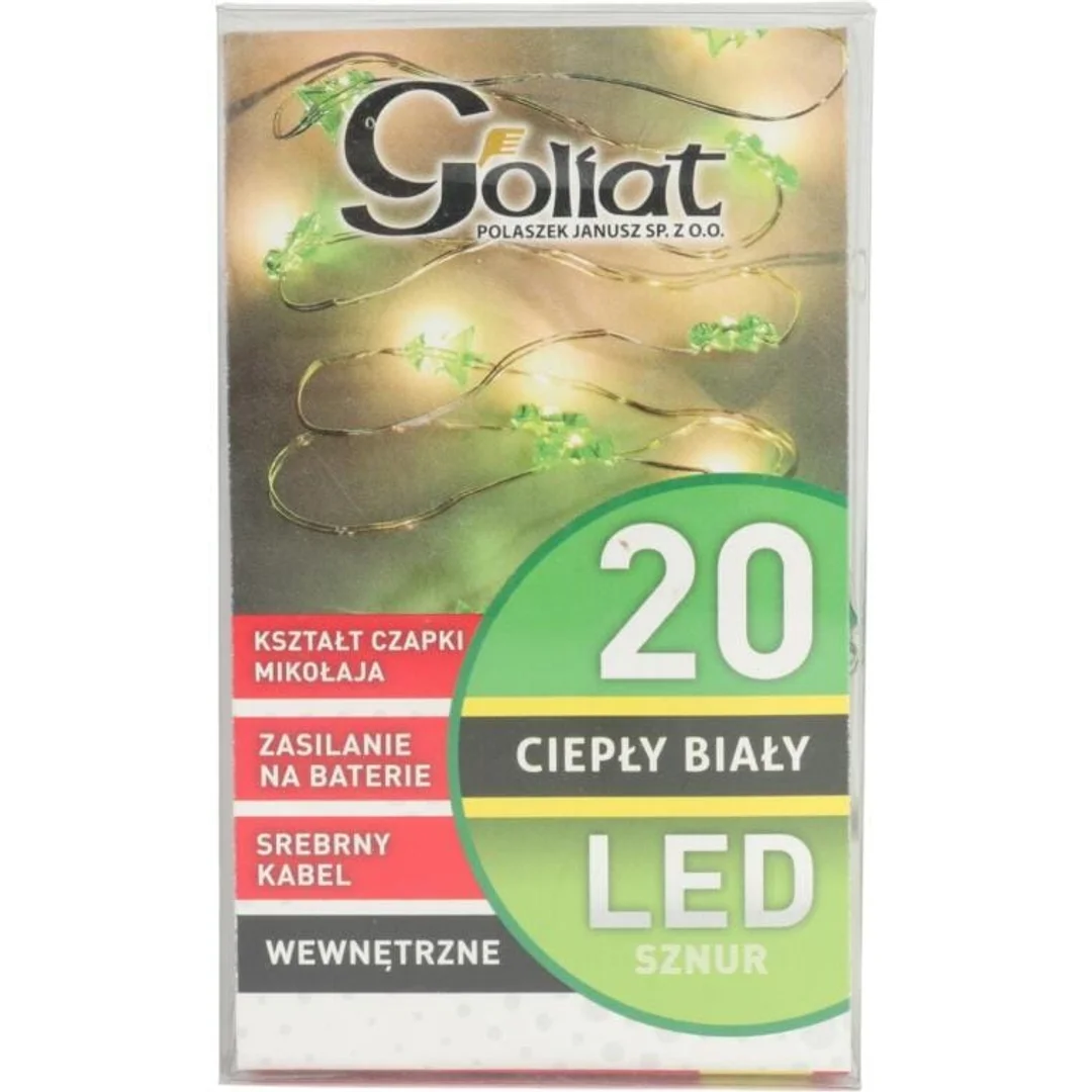 Lampki choinkowe na sznurze ZIELONE CHOINKI 20 led na baterie — zdjęcie 3
