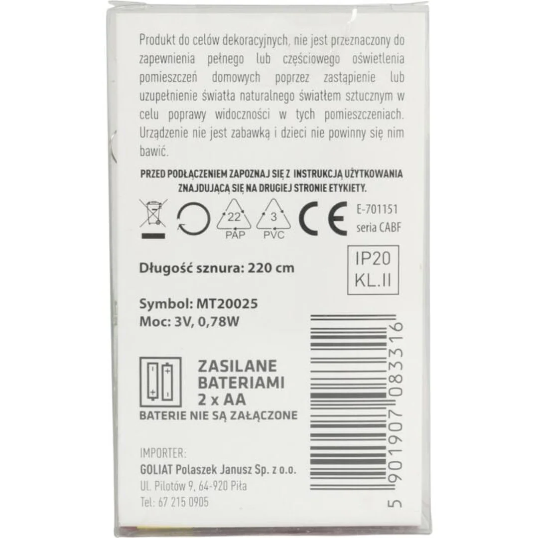 Lampki choinkowe na sznurze ZIELONE CHOINKI 20 led na baterie — zdjęcie 4