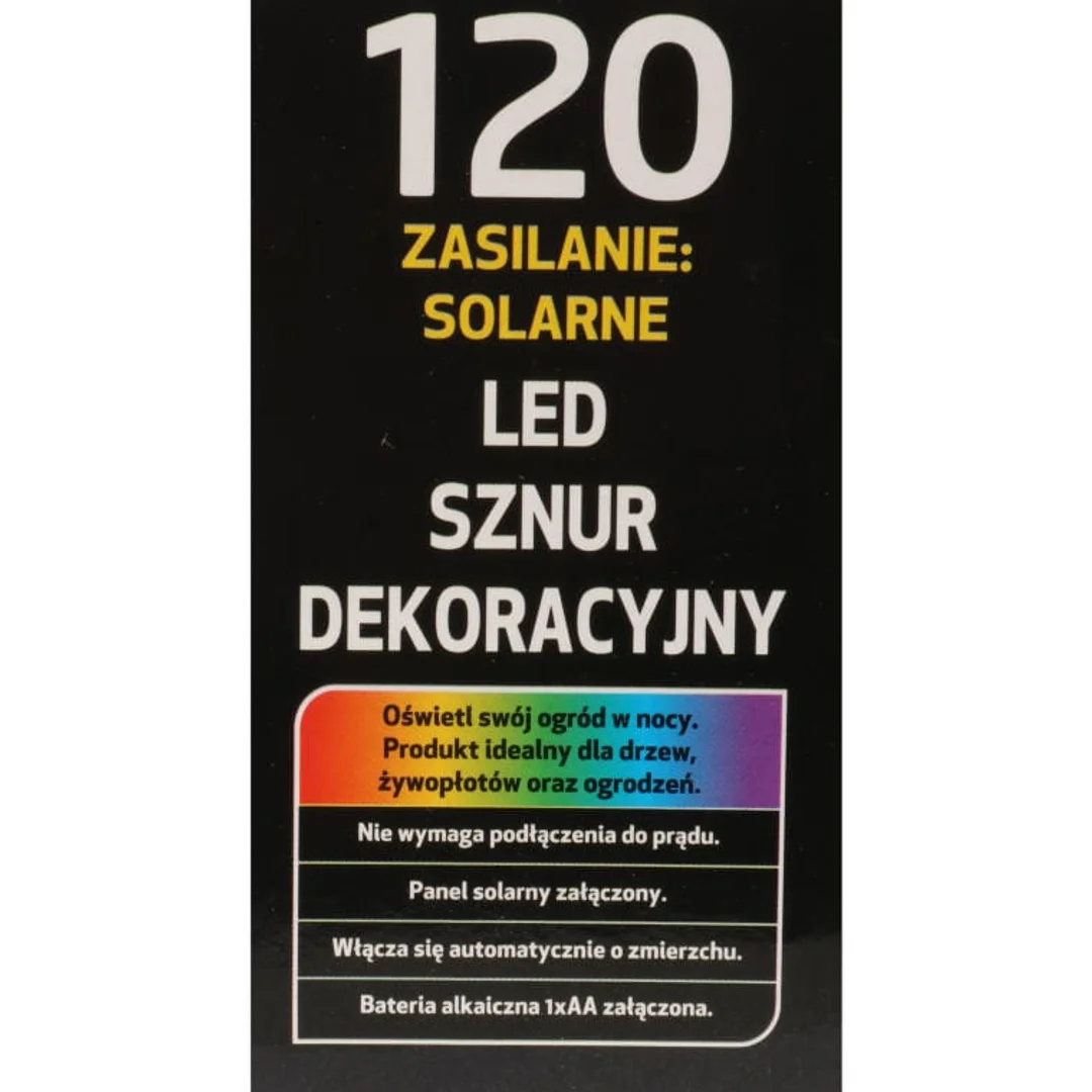 Lampki Choinkowe Solary 120 LED Multikolor do Oświetlenia Ogrodowego — zdjęcie 2
