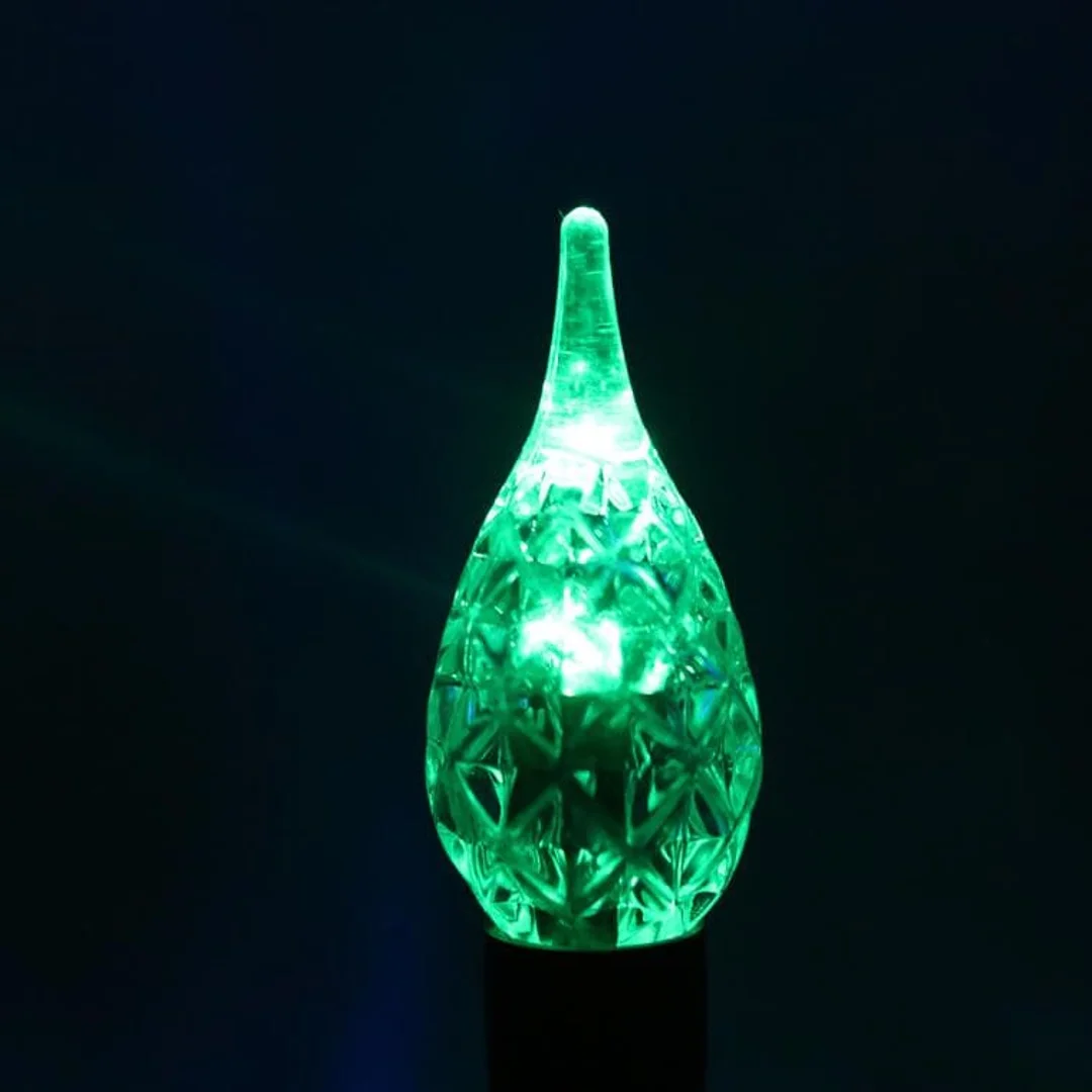 Lampki Choinkowe z Multikolorowymi LED Świeczkami na Zielonym Przewodzie, 40 sztuk, Zasilanie Sieciowe, z 8 Funkcyjnym Programatorem — zdjęcie 3