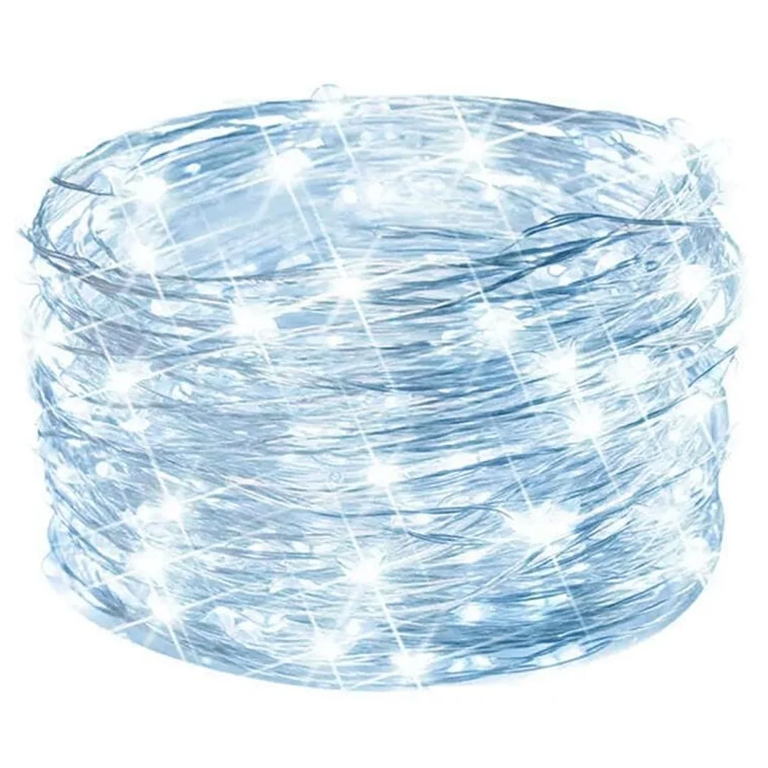 Lampki LED Giętkie na baterie - Biały Zimny - 40 sztuk na drucie dodatkowo do Dekoracji Wnętrz — zdjęcie 2