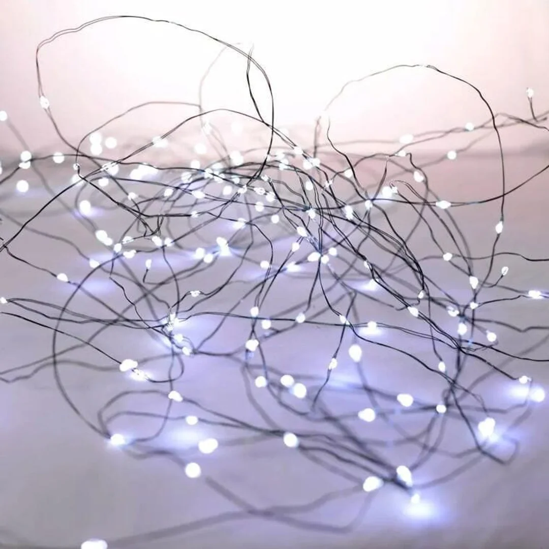 Lampki LED Giętkie na baterie - Biały Zimny - 40 sztuk na drucie dodatkowo do Dekoracji Wnętrz — zdjęcie 4