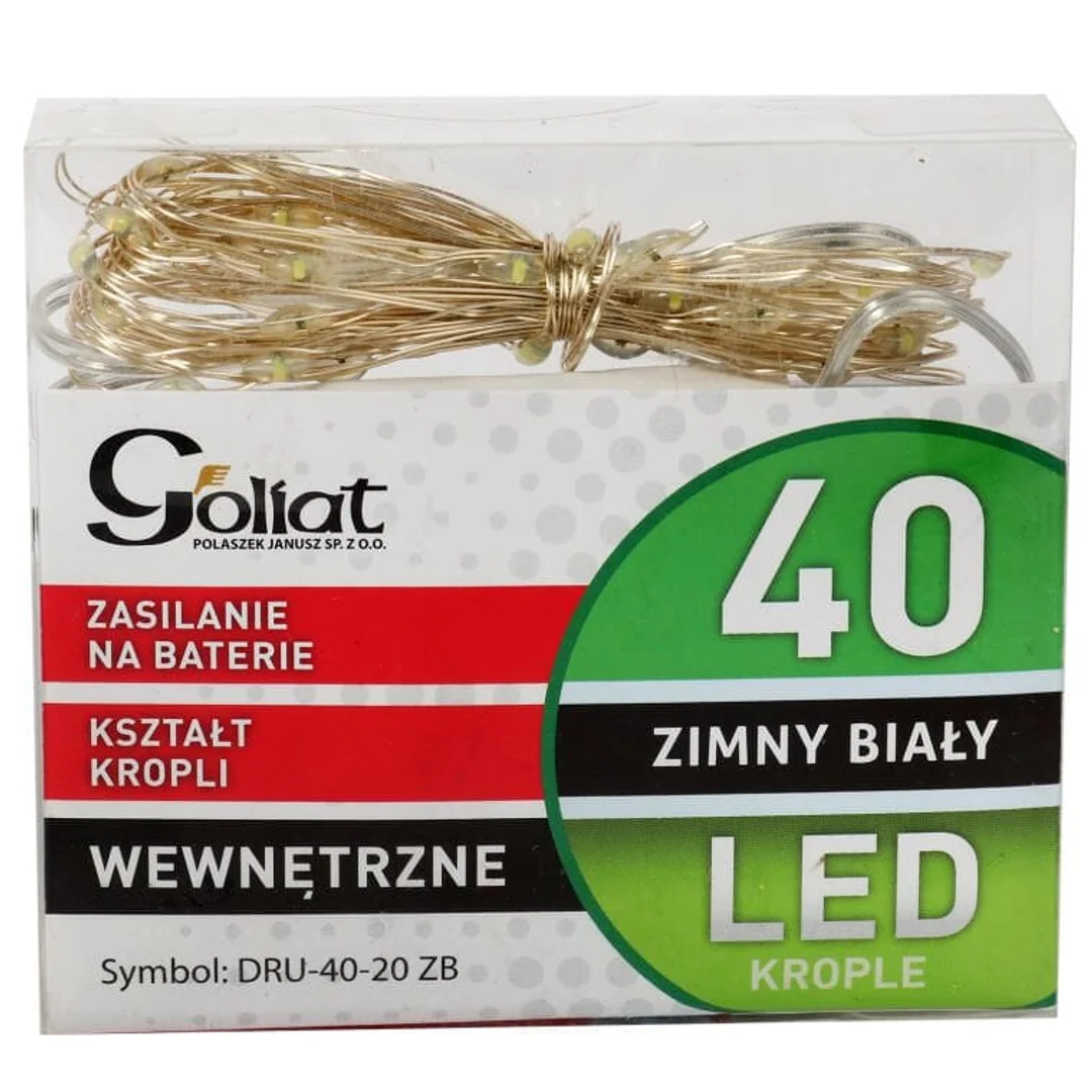 Lampki LED Giętkie na baterie - Biały Zimny - 40 sztuk na drucie dodatkowo do Dekoracji Wnętrz — zdjęcie 5