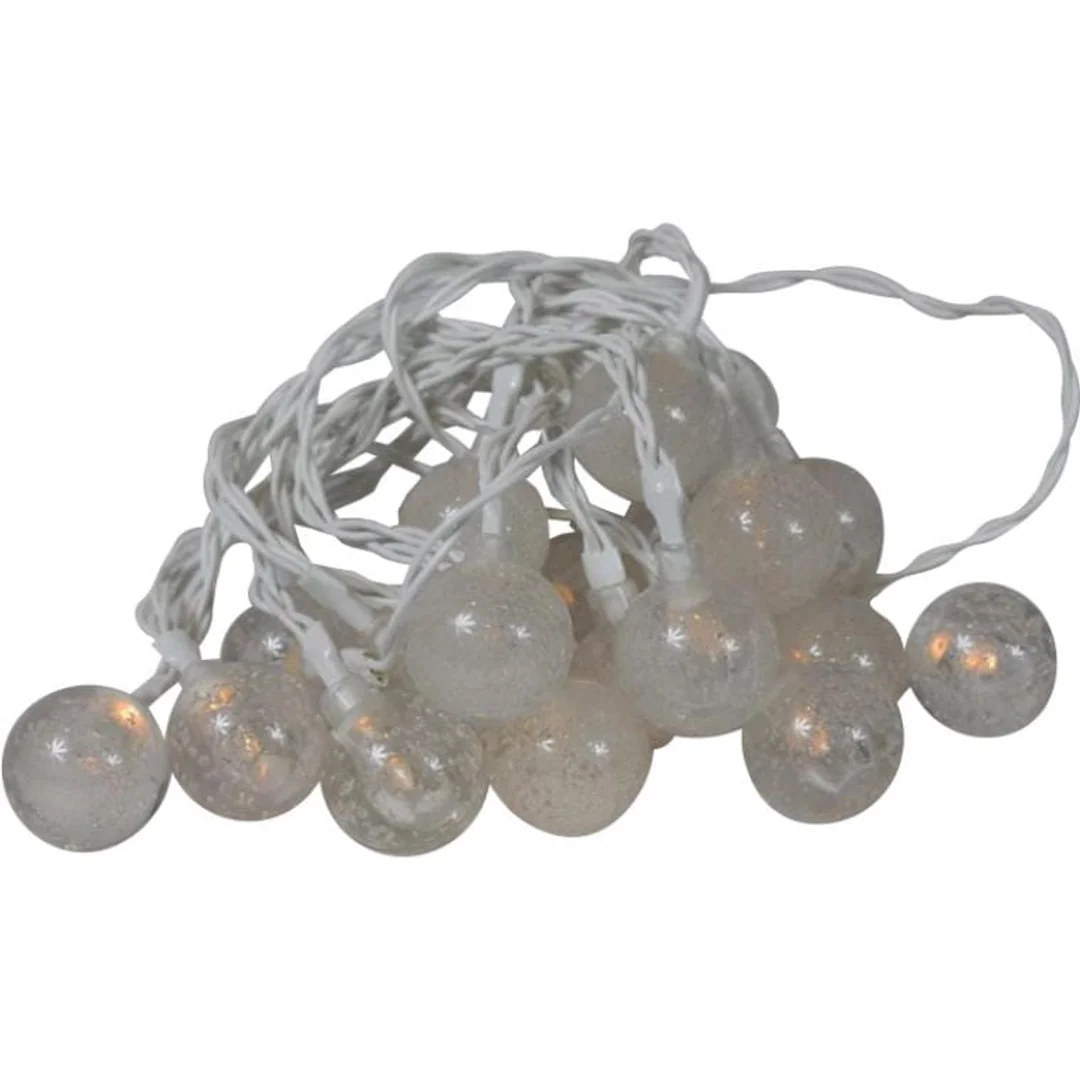 Lampki LED w kształcie kul białe, bateryjne, 20 sztuk, do użytku wewnętrznego — zdjęcie 3
