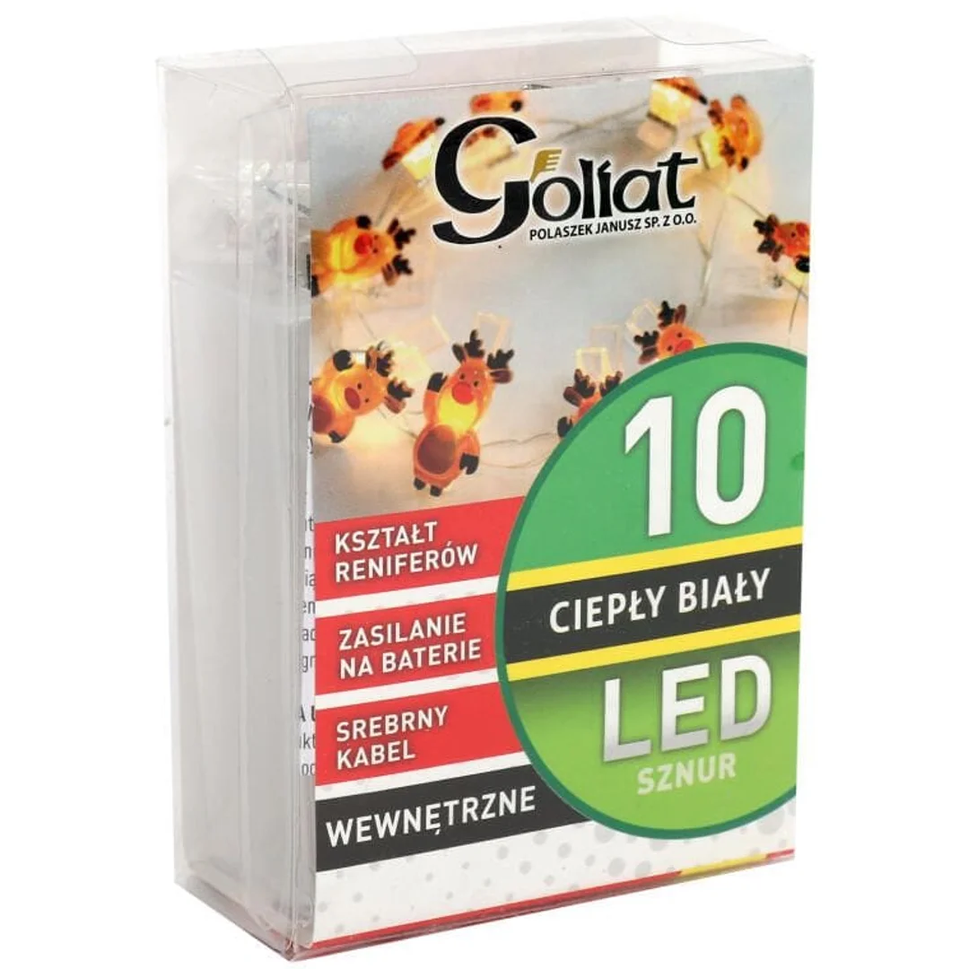 Lampki Świąteczne Reniferki LED na Klamerkach 10 Sztuk, Brązowe, Zasilanie Bateryjne, Długość 130 cm — zdjęcie 4