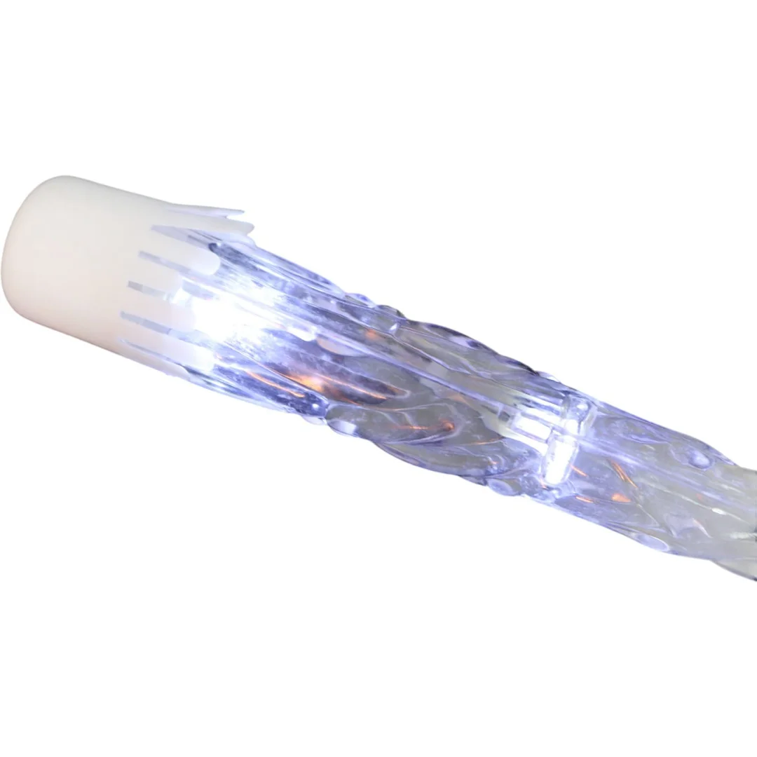 Lampki zewnętrzne Sople Płynące 24 sztuki 72 LED Stalaktyty barwa zimna biała — zdjęcie 3