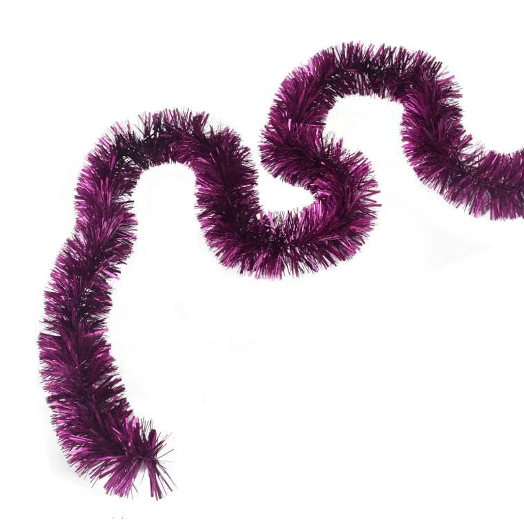Łańcuch choinkowy Goliat, różowy, z folii metalizowanej, 7cm x 2m — zdjęcie 3