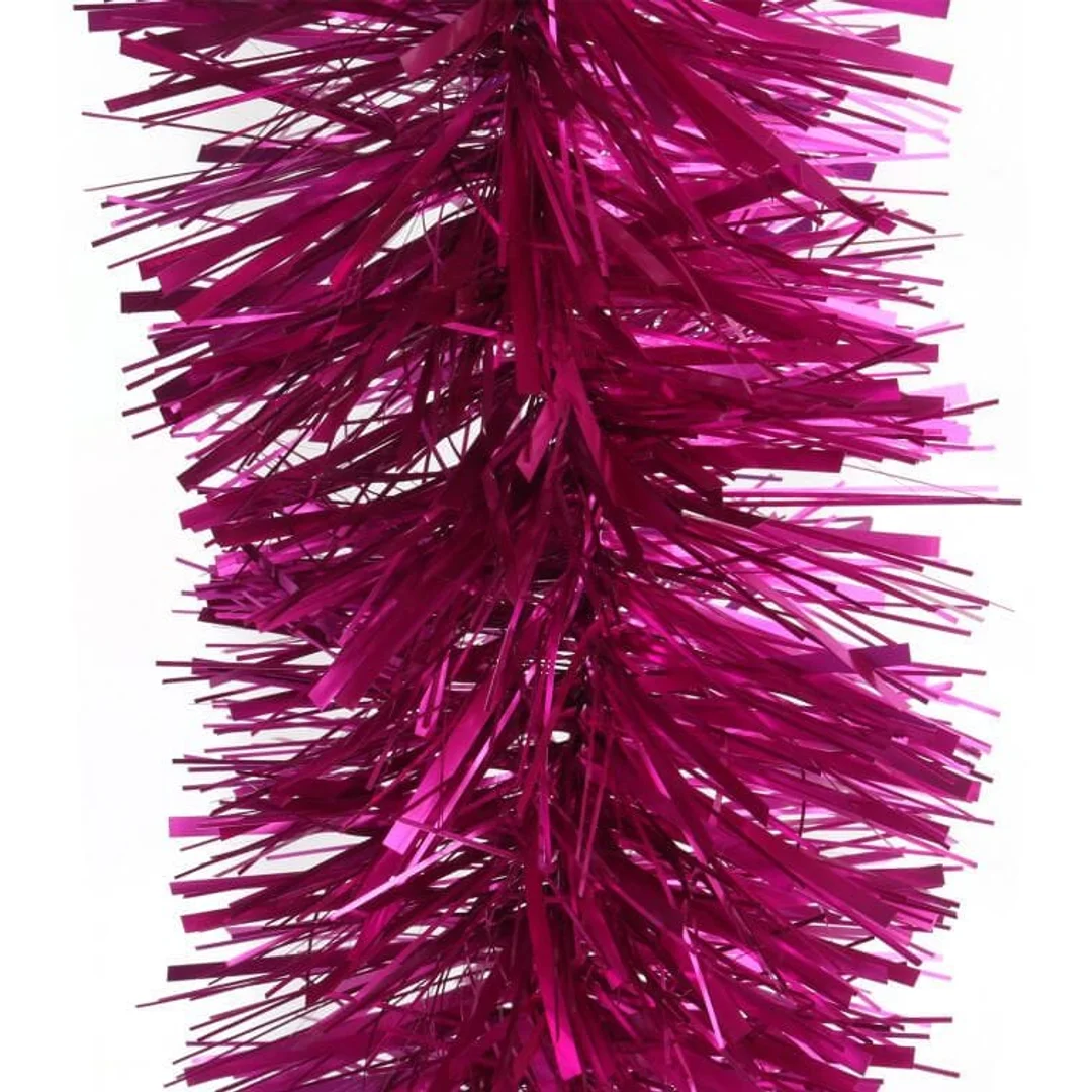 Łańcuch Choinkowy Wysokiej Jakości z Metalizowanej Folii - Fuksja, 10 cm x 3 m — zdjęcie 3