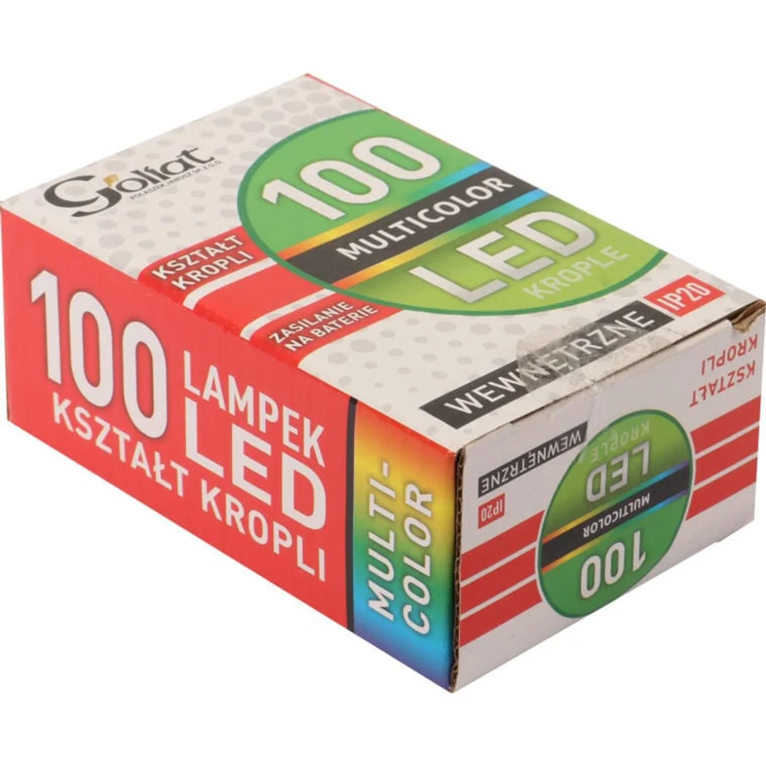 Łezki Choinkowe na Druciku 100 LED Multikolor, Zasilane Bateriami, Energooszczędne — zdjęcie 4