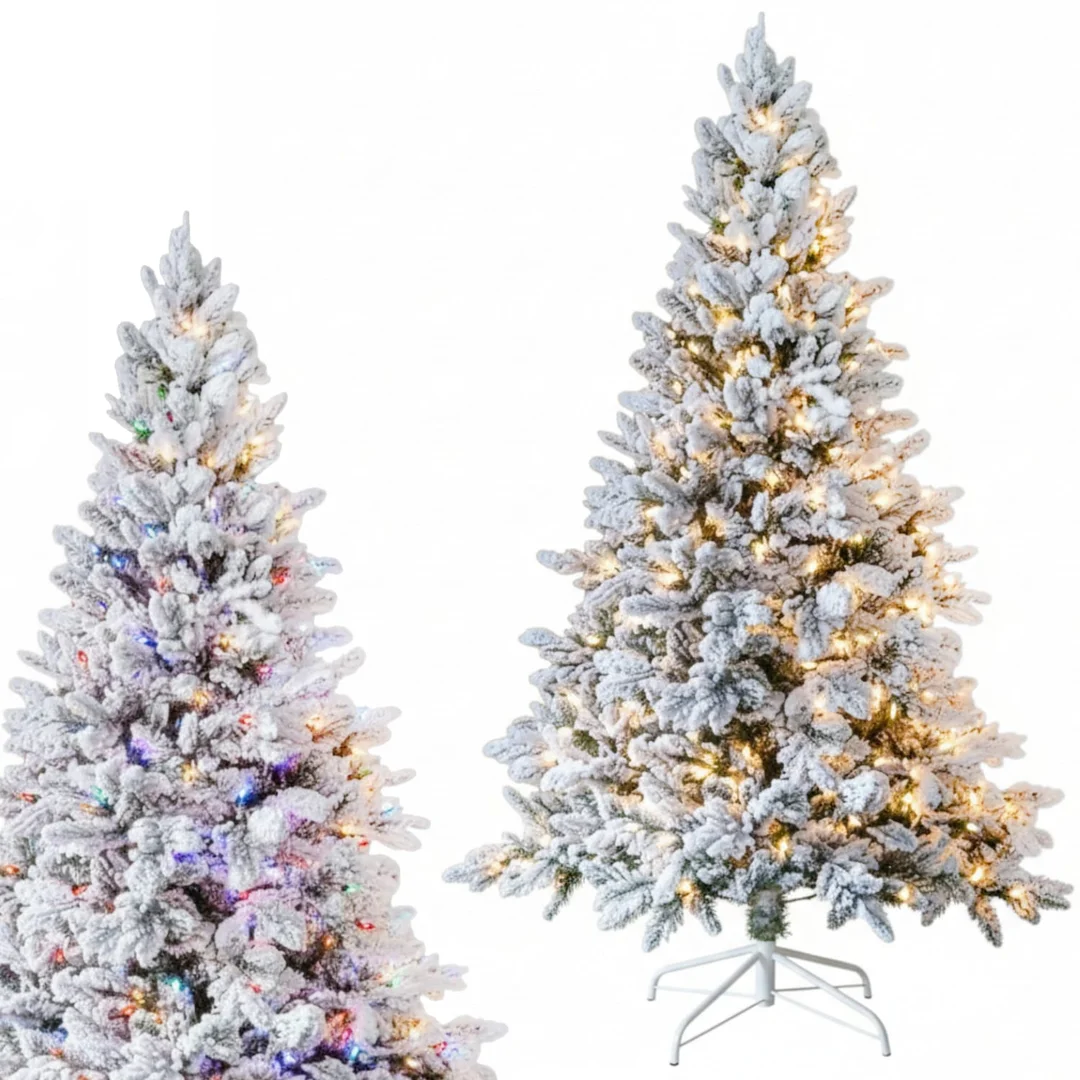 LUKSUSOWA CHOINKA SZTUCZNA ŚWIERK OŚNIEŻONA 300 LED BIAŁY/MULTIKOLOR 180 CM — zdjęcie 2