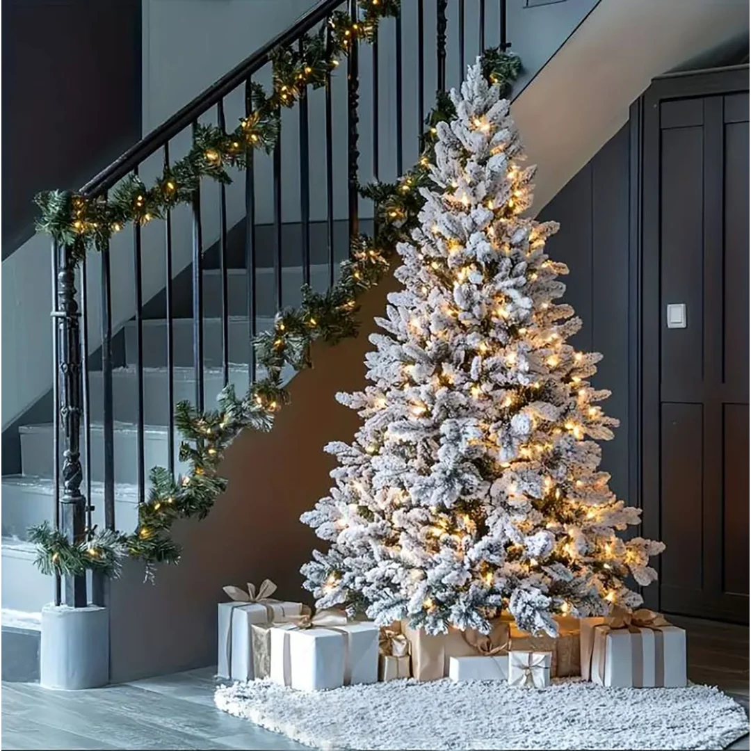 LUKSUSOWA CHOINKA SZTUCZNA ŚWIERK OŚNIEŻONA 300 LED BIAŁY/MULTIKOLOR 180 CM — zdjęcie 21