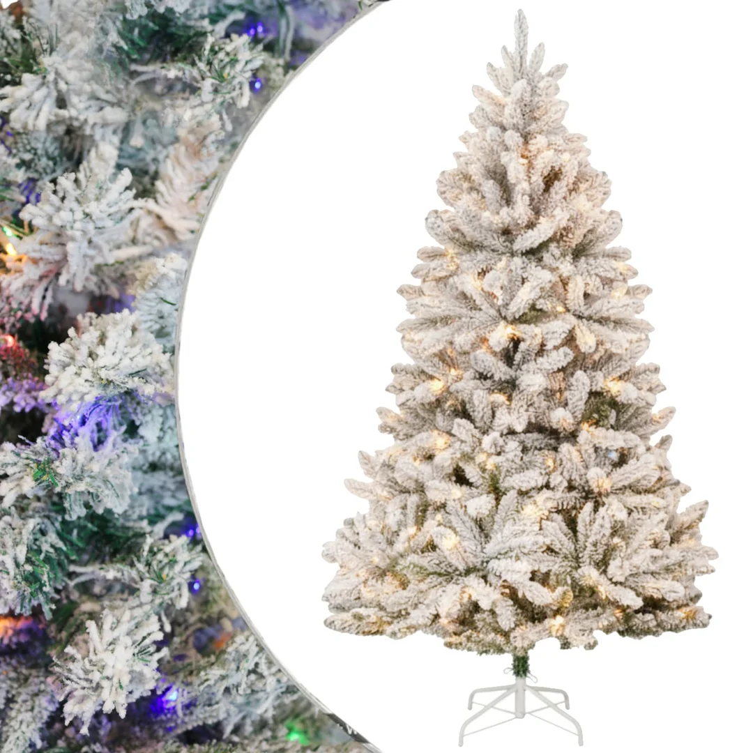 LUKSUSOWA CHOINKA SZTUCZNA ŚWIERK OŚNIEŻONA 300 LED BIAŁY/MULTIKOLOR 180 CM — zdjęcie 22