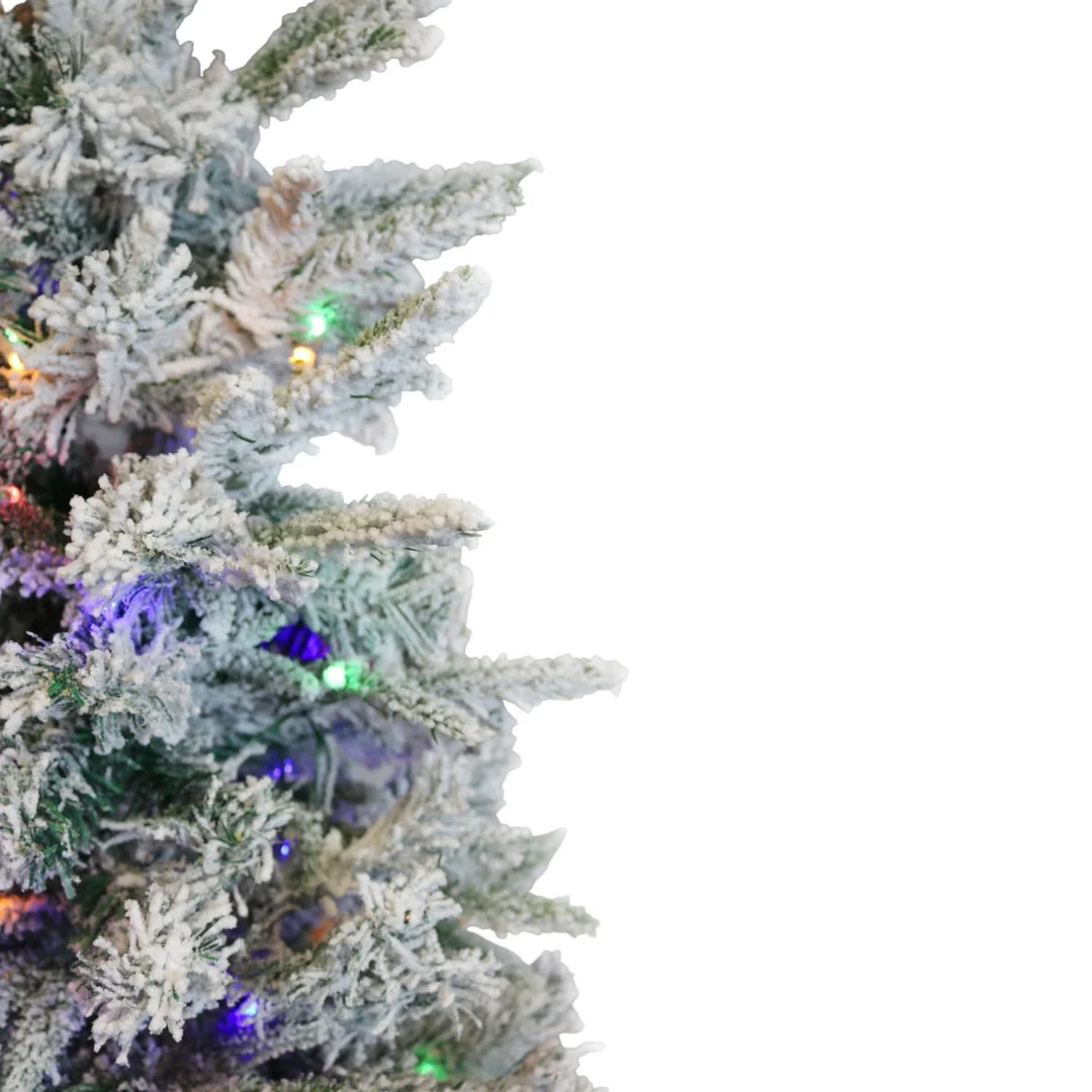 LUKSUSOWA CHOINKA SZTUCZNA ŚWIERK OŚNIEŻONA 300 LED BIAŁY/MULTIKOLOR 180 CM — zdjęcie 6