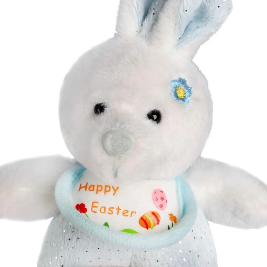 Niebieski Pluszak KRÓLIK Wielkanocny z Napisem 'Happy Easter — zdjęcie 3