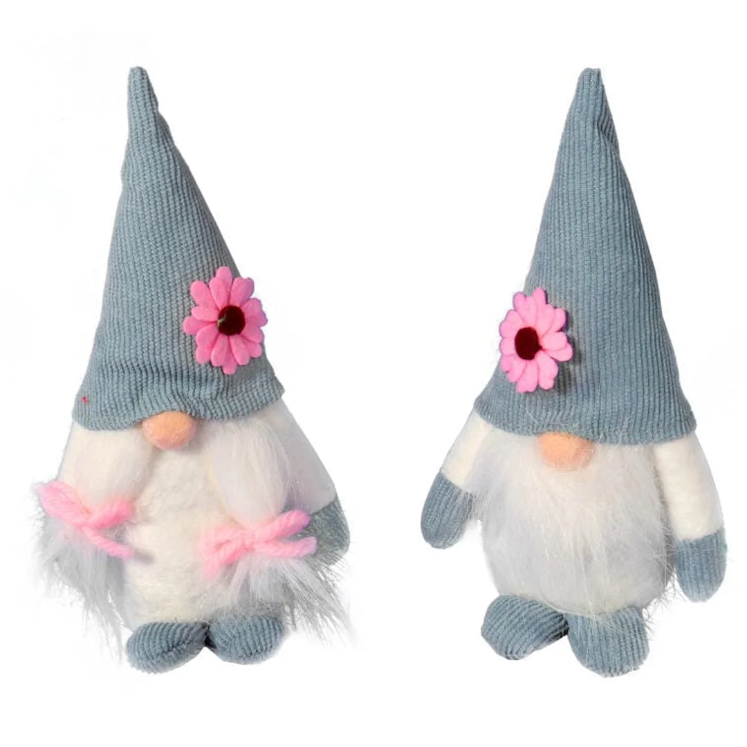 Niebieski Skrzat Wiosenny z Brodą 17 cm - Dekoracja Wielkanocna — zdjęcie 3