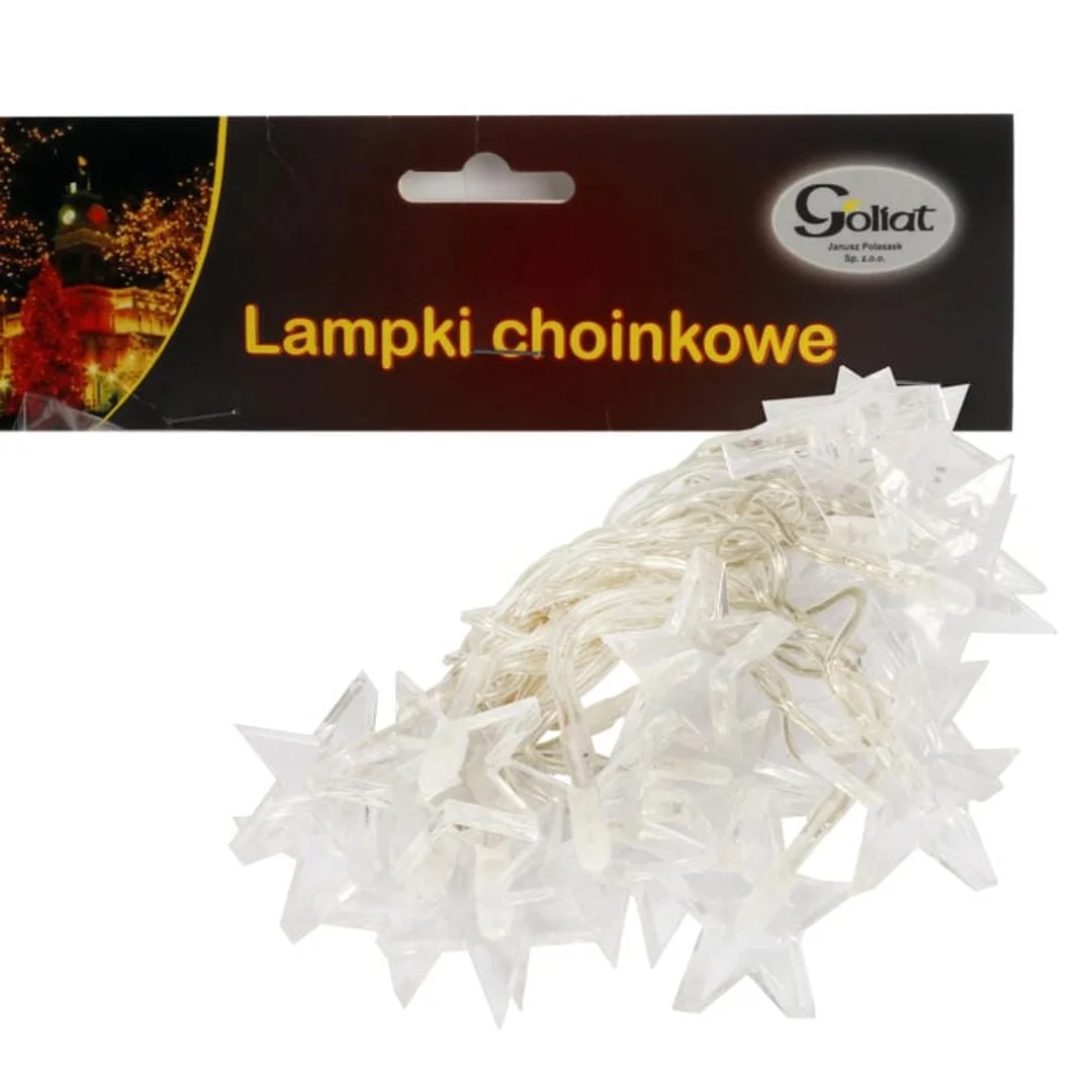 Niebieskie Gwiazdki LED do Choinki - 20 Lampków na Przezroczystym Przewodzie — zdjęcie 6