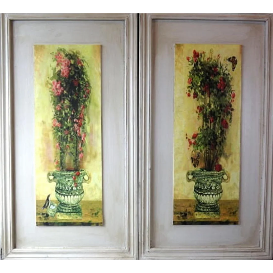 Obraz kompozycja kwiatów w donicy 1 w rozmiarze 30 x 56 cm — zdjęcie 2