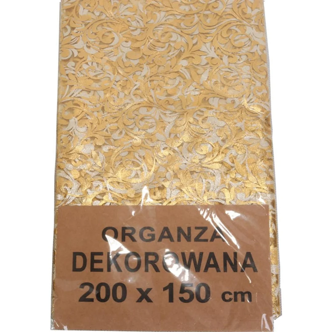 Obrus z organzy dekorowanej, złoty, 200x150 cm, LST3053, nr 5 — zdjęcie 2