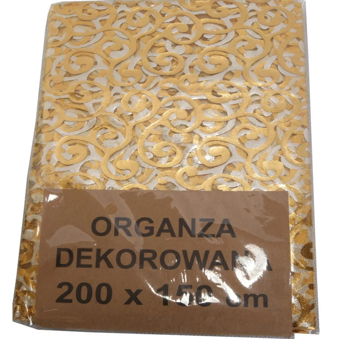Obrus z organzy, złoty, 200x150 cm, LST3053 — zdjęcie 2