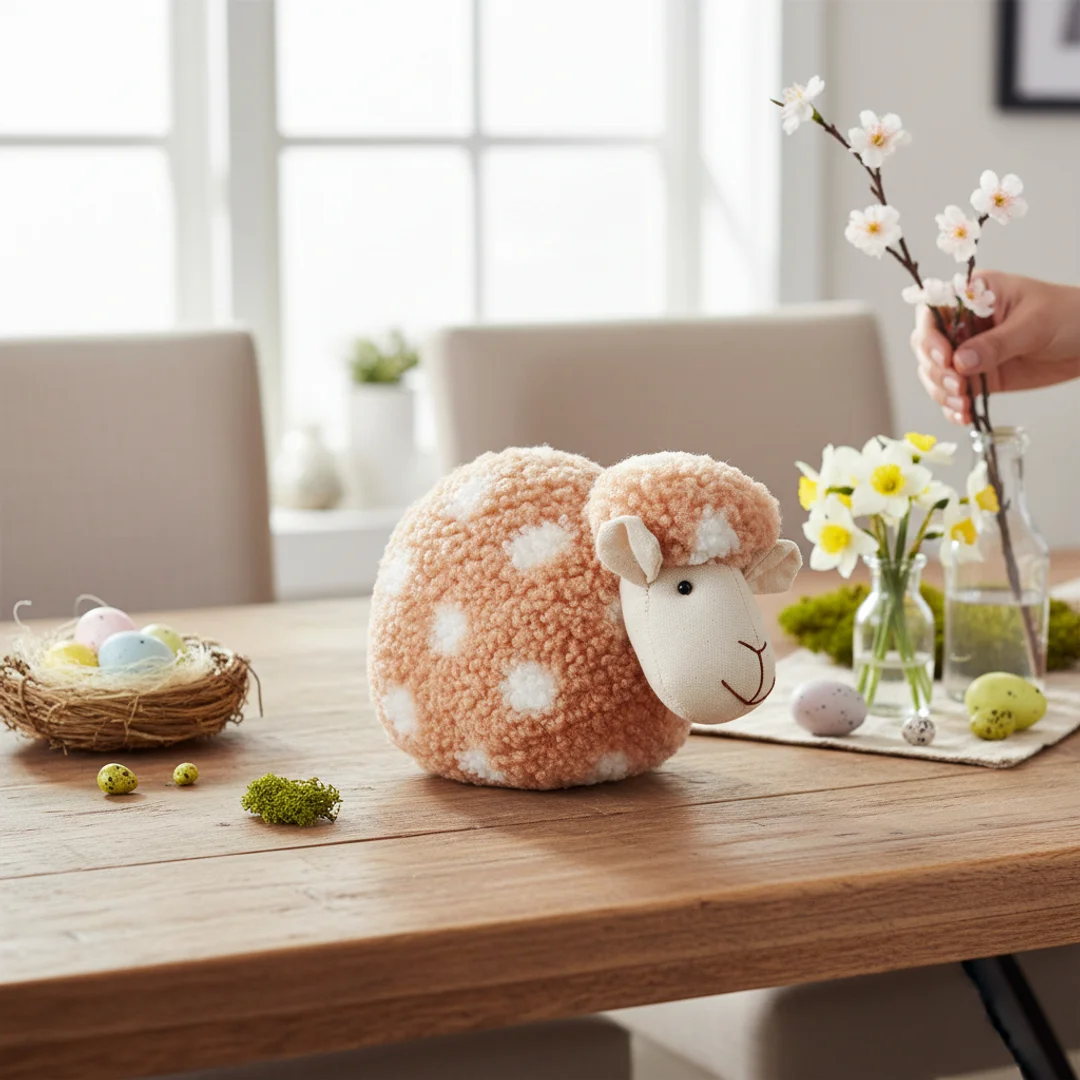 Owca Ozdoba Wielkanocna Figurka pomarańczowa 22 cm — zdjęcie 4