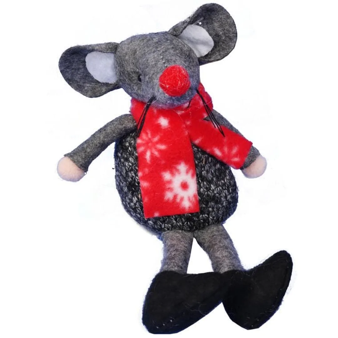 Ozdoba bożonarodzeniowa figurka MYSZKA ze zwisającymi nogami 22 cm — zdjęcie 2
