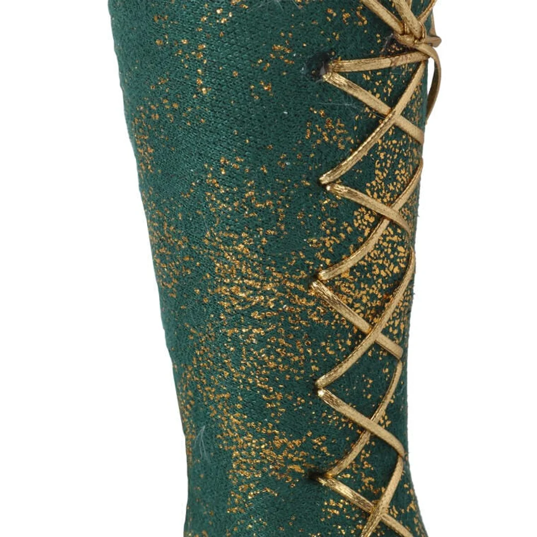 Ozdoba bożonarodzeniowa zawieszka welurowy KOZACZEK ZIELONY 18 cm — zdjęcie 2