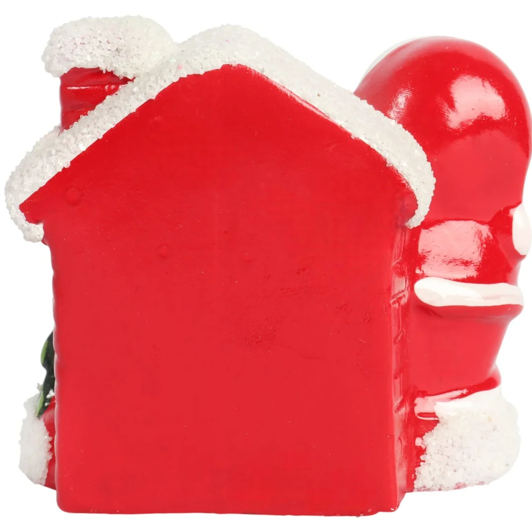 Ozdoba świąteczna ceramiczny Domek z Mikołajem LED 9 cm — zdjęcie 6