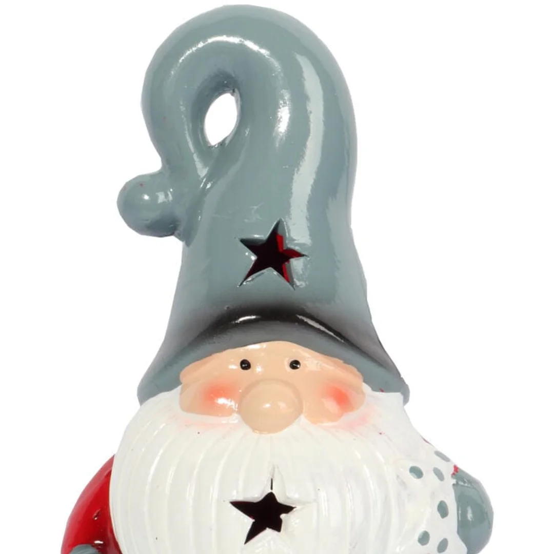 Ozdoba świąteczna ceramiczny MIKOŁAJ LED 15 cm — zdjęcie 2