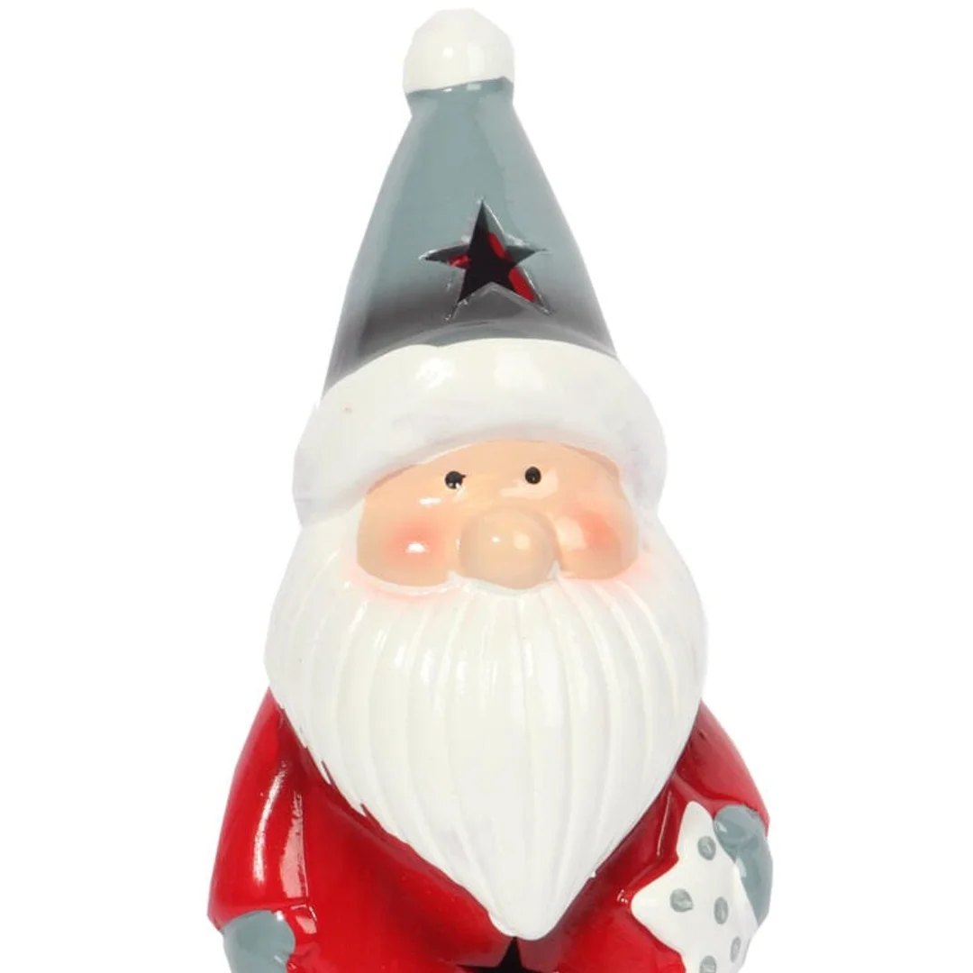 Ozdoba świąteczna ceramiczny MIKOŁAJ LED 17 cm — zdjęcie 2