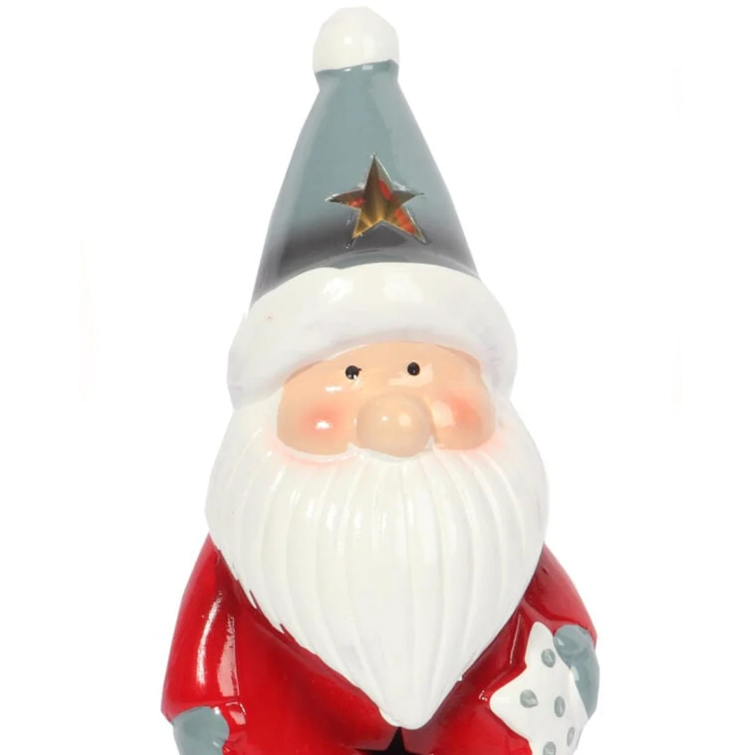 Ozdoba świąteczna ceramiczny MIKOŁAJ LED 17 cm — zdjęcie 3