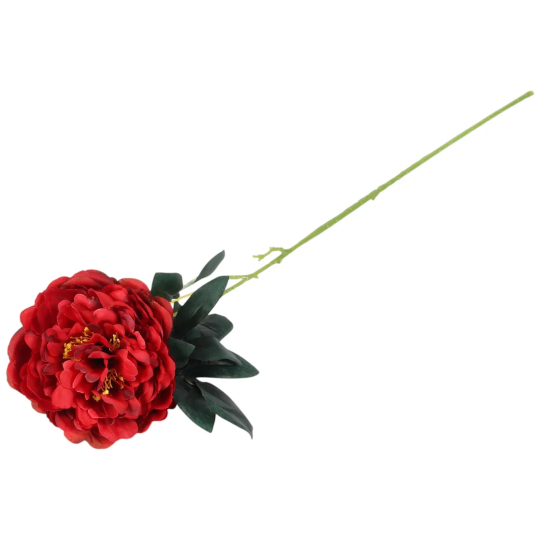PIWONIA KWIAT SZTUCZNY do wazonu czerwona PEONIA 72 cm — zdjęcie 4