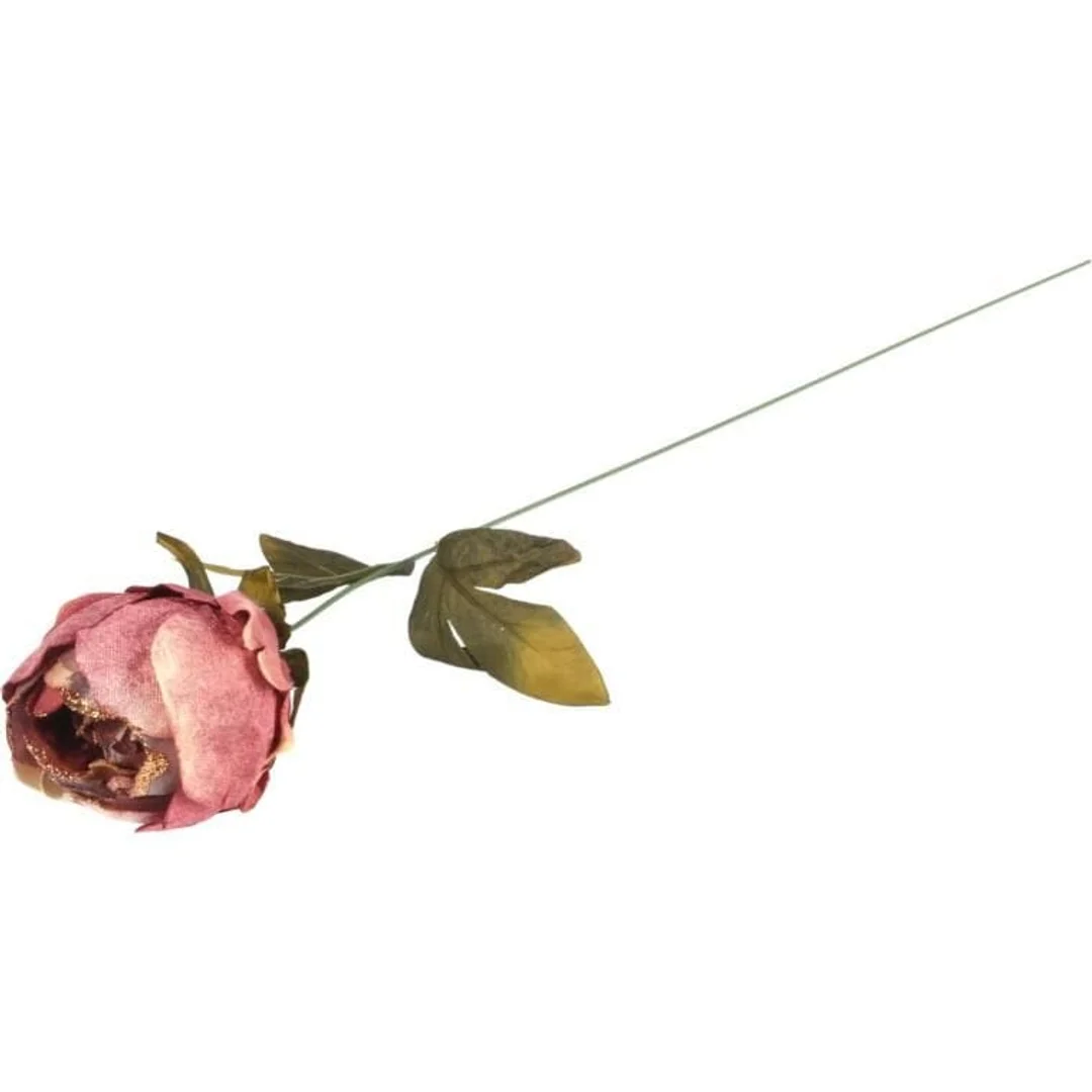 PIWONIA WELUROWA Z BROKATEM 62 CM RÓŻOWA — zdjęcie 3