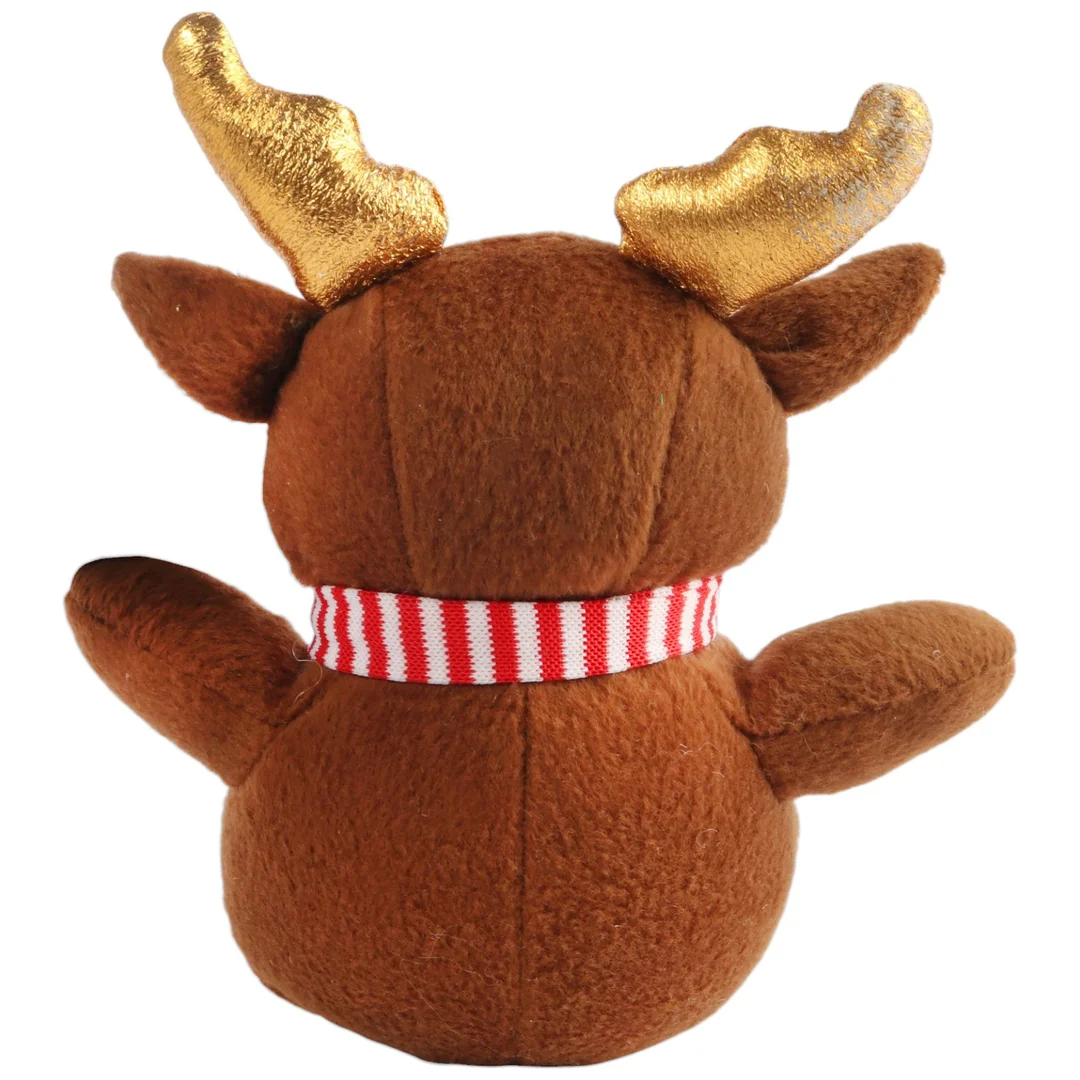 Pluszowa Maskotka Renifer w szaliku– Zawieszka w Kolorze Brązowym 14 cm — zdjęcie 4