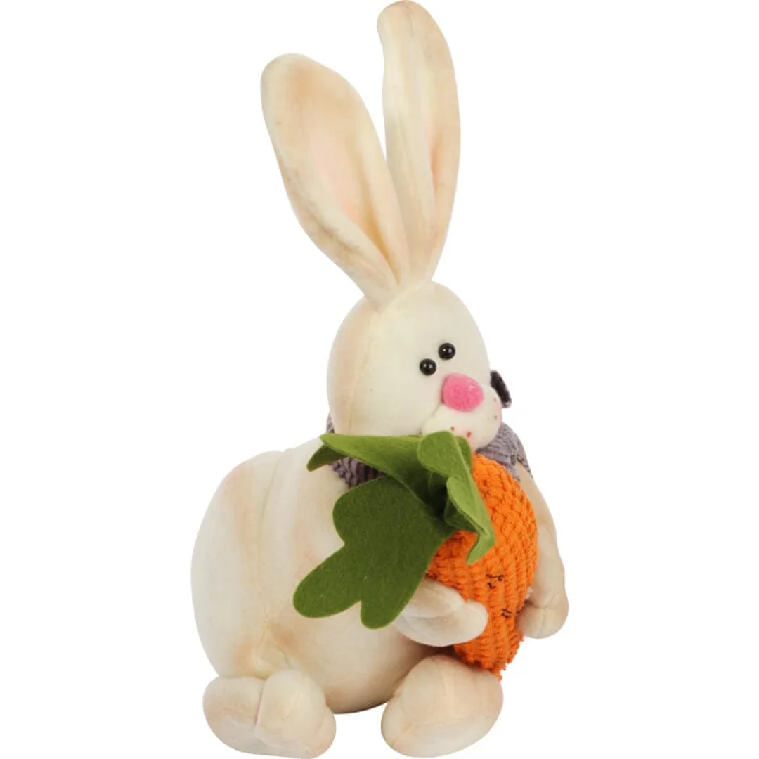 Pluszowy Zając Wielkanocny z Marchewką 37cm - Stabilna Figurka Dekoracyjna — zdjęcie 3