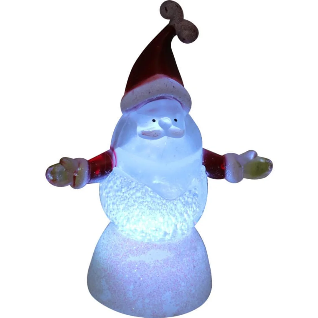 Podświetlana Figurka Mikołaja z LED, Biała, 12,5 cm, Zasilanie Bateryjne — zdjęcie 2