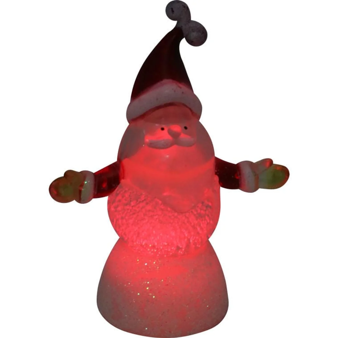 Podświetlana Figurka Mikołaja z LED, Biała, 12,5 cm, Zasilanie Bateryjne — zdjęcie 3
