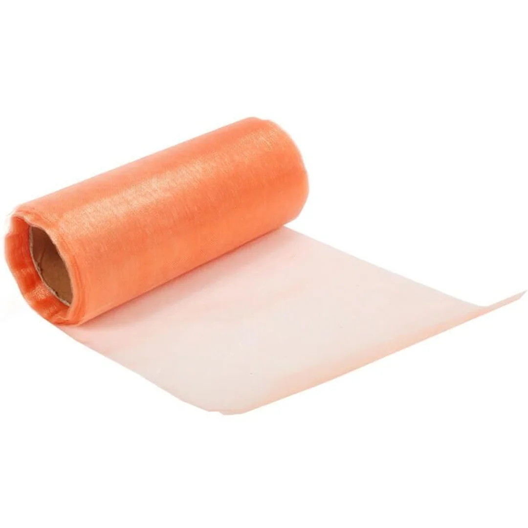 Pomarańczowa Organza do Dekoracji Florystycznych i Świątecznych, 12 cm x 9 m — zdjęcie 3