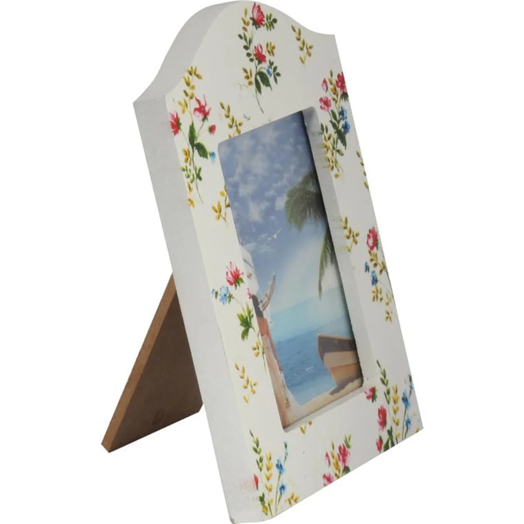 Ramka na zdjęcie stojąca kremowa z motywem kwiatowym 8,5 cm x 11,7 cm — zdjęcie 2