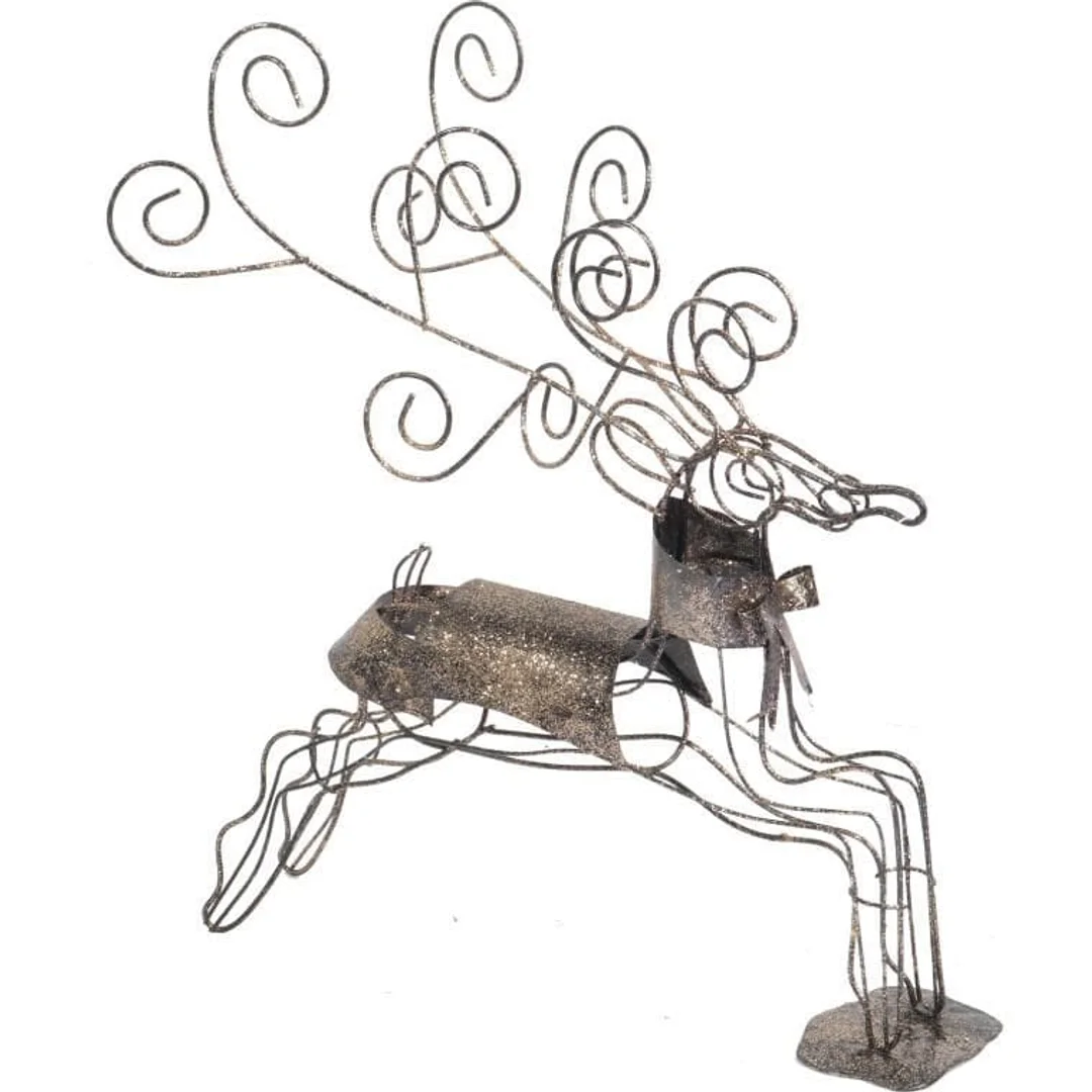 Renifer Ażurowy Figurka Dekoracyjna, Metaloplastyka, 36 cm, Brązowy — zdjęcie 2