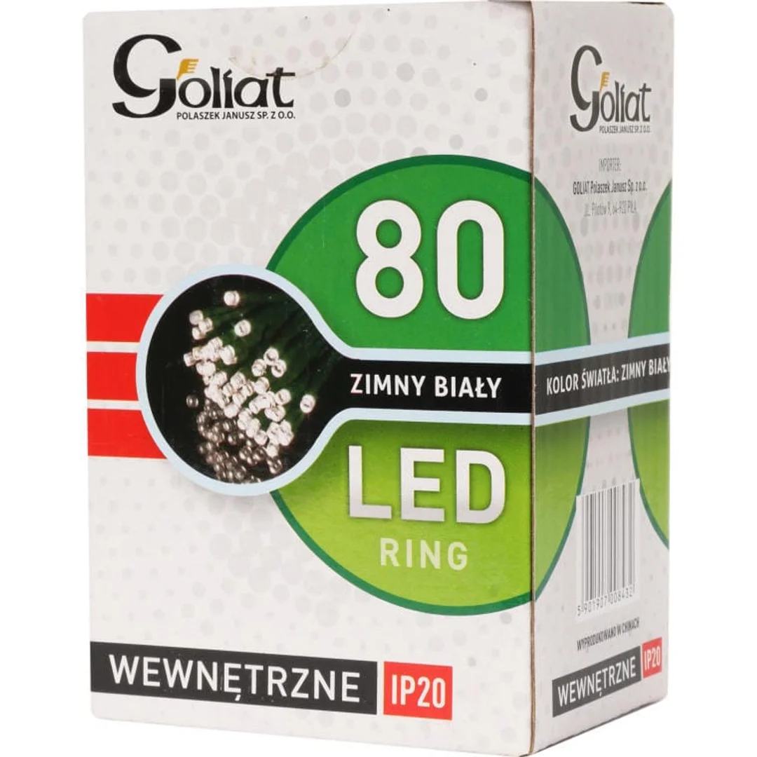 Ring z 80 Lampkami Choinkowymi LED do Wnętrz, Kolor Zimny Biały, Zasilane Sieciowo — zdjęcie 2