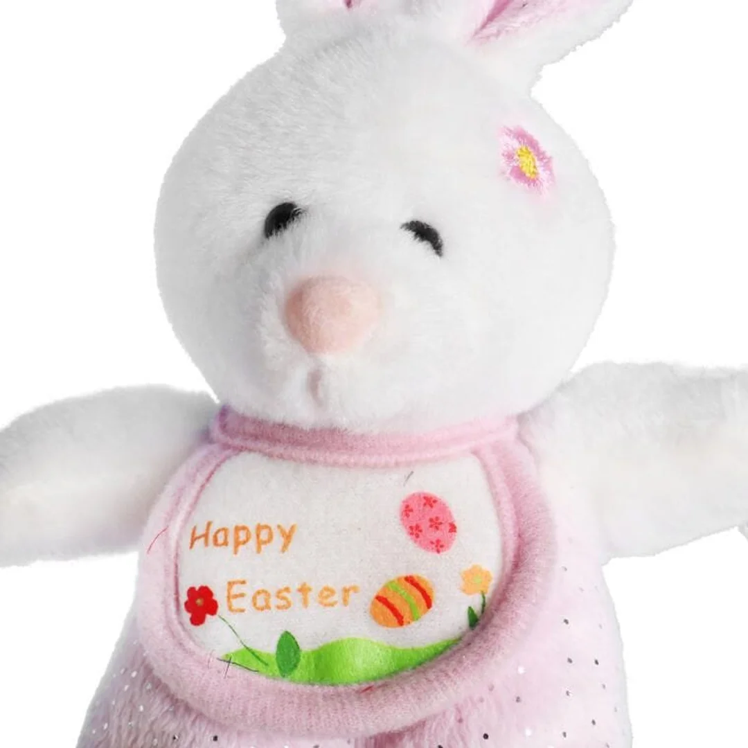 Różowy Pluszak KRÓLIK Wielkanocny z Napisem 'Happy Easter' — zdjęcie 3
