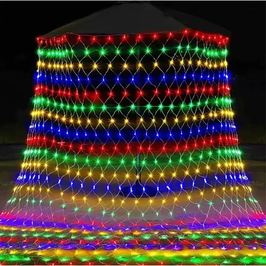Siatka LED 3x3 M 240 LED Multikolor Lampki Choinkowe Zewnętrzna — zdjęcie 11