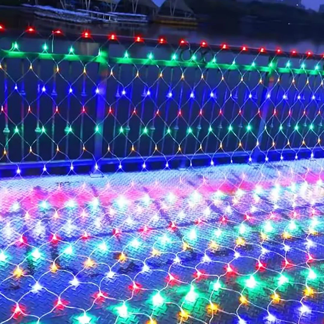 Siatka LED 3x3 M 240 LED Multikolor Lampki Choinkowe Zewnętrzna — zdjęcie 9